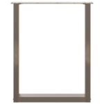 vidaXL Nohy k jedálenskému stolu v tvare U, 3 ks, prírodná oceľ, 70 x (72-73) cm, oceľ – Obrázok 5