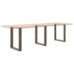 vidaXL Nohy k jedálenskému stolu v tvare U, 3 ks, prírodná oceľ, 70 x (72-73) cm, oceľ – Obrázok 8