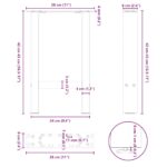vidaXL Nohy na konferenčný stolík, biele, 2 ks, 28 x (42-43) cm, oceľové – Obrázok 10