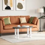 vidaXL Nohy na konferenčný stolík, biele, 2 ks, 28 x (42-43) cm, oceľové – Obrázok 2