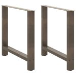 vidaXL Nohy k jedálenskému stolu, prírodná oceľ, 2 ks, 80 x (72-73) cm, oceľ