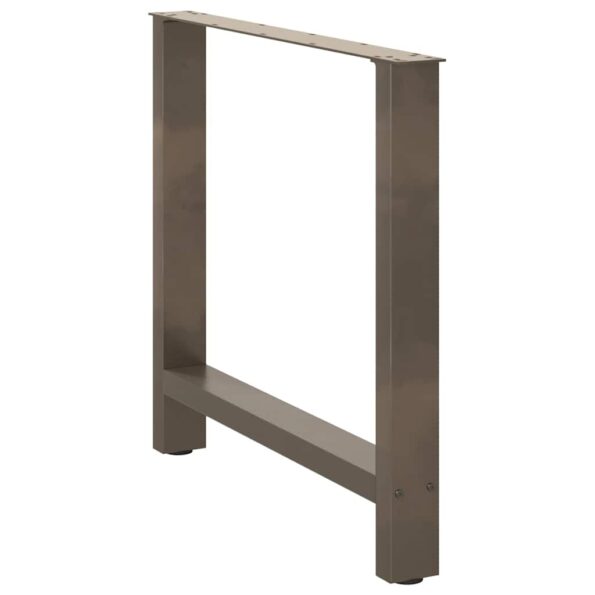 vidaXL Nohy k jedálenskému stolu, prírodná oceľ, 2 ks, 80 x (72-73) cm, oceľ – Obrázok 4