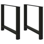 vidaXL Nohy k jedálenskému stolu, čierne, 2 ks, 90 x (72-73) cm, oceľové