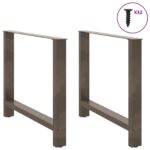 vidaXL Nohy k jedálenskému stolu, prírodná oceľ, 2 ks, 90 x (72-73) cm, oceľ – Obrázok 3