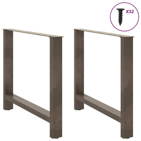 4013319_3.jpg vidaXL Nohy k jedálenskému stolu, prírodná oceľ, 2 ks, 90 x (72-73) cm, oceľ – Obrázok 3