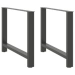 vidaXL Nohy k jedálenskému stolu, antracitové, 2 ks, 100 x (72-73) cm, oceľové