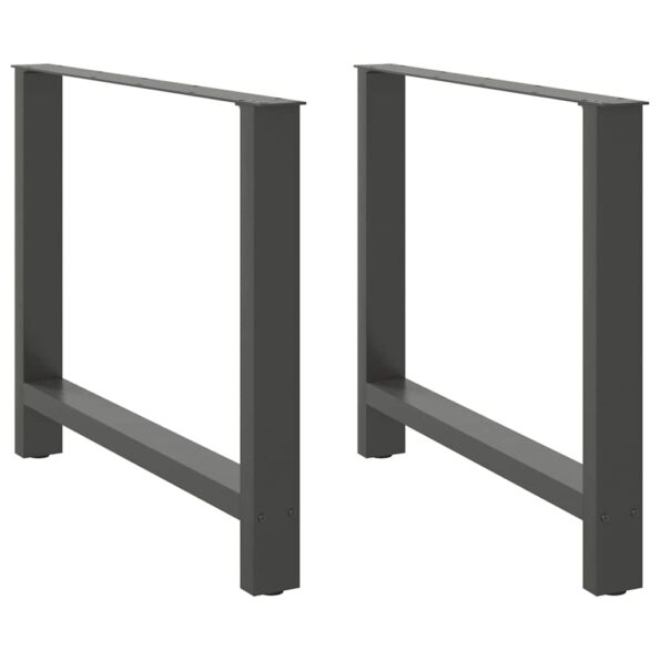 4013322_1.jpg vidaXL Nohy k jedálenskému stolu, antracitové, 2 ks, 100 x (72-73) cm, oceľové – Obrázok 1