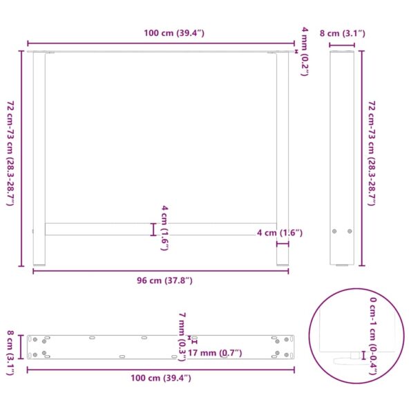 4013322_10.jpg vidaXL Nohy k jedálenskému stolu, antracitové, 2 ks, 100 x (72-73) cm, oceľové – Obrázok 10