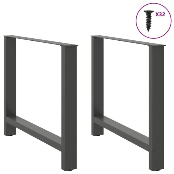 4013322_3.jpg vidaXL Nohy k jedálenskému stolu, antracitové, 2 ks, 100 x (72-73) cm, oceľové – Obrázok 3