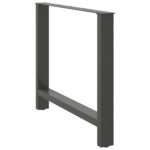 vidaXL Nohy k jedálenskému stolu, antracitové, 2 ks, 100 x (72-73) cm, oceľové – Obrázok 4