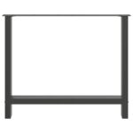 vidaXL Nohy k jedálenskému stolu, antracitové, 2 ks, 100 x (72-73) cm, oceľové – Obrázok 5