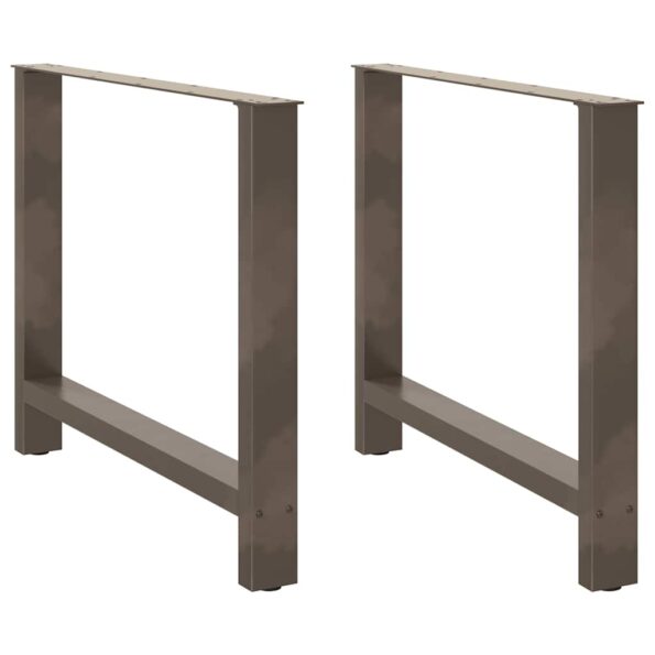 4013323_1.jpg vidaXL Nohy k jedálenskému stolu, prírodná oceľ, 2 ks, 100 x (72-73) cm, oceľ – Obrázok 1