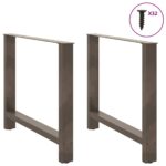 vidaXL Nohy k jedálenskému stolu, prírodná oceľ, 2 ks, 100 x (72-73) cm, oceľ – Obrázok 3