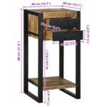 vidaXL Koncový stôl Hnedá 40 x 40 x 80 cm Masívne mango drevo – Obrázok 12
