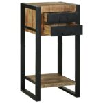 vidaXL Koncový stôl Hnedá 40 x 40 x 80 cm Masívne mango drevo – Obrázok 2