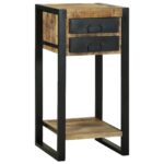 vidaXL Koncový stôl Hnedá 40 x 40 x 80 cm Masívne mango drevo – Obrázok 3