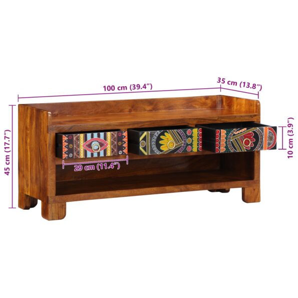 vidaXL topánková lavica 100x35x45 cm z masívneho akácie – Obrázok 12