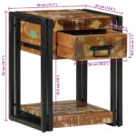 vidaXL Nočný stolík 40x35x50 cm zo starého masívu – Obrázok 12