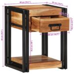 vidaXL Nočný stolík 40x35x50 cm z masívneho akáciového dreva – Obrázok 12