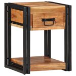 vidaXL Nočný stolík 40x35x50 cm z masívneho akáciového dreva – Obrázok 2