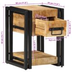 vidaXL Nočný stolík Hnedá 30 x 30 x 40 cm Masívne mango drevo – Obrázok 12