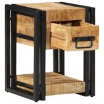 vidaXL Nočný stolík Hnedá 30 x 30 x 40 cm Masívne mango drevo – Obrázok 2
