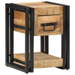 vidaXL Nočný stolík Hnedá 30 x 30 x 40 cm Masívne mango drevo – Obrázok 4