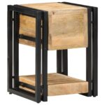vidaXL Nočný stolík Hnedá 30 x 30 x 40 cm Masívne mango drevo – Obrázok 7