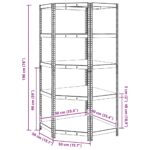 vidaXL 5-vrstvová úložná polica antracitová oceľ a spracované drevo – Obrázok 12