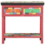 vidaXL Konzolový stôl s zásuvkami Viacfarebný z umelého dreva – Obrázok 2