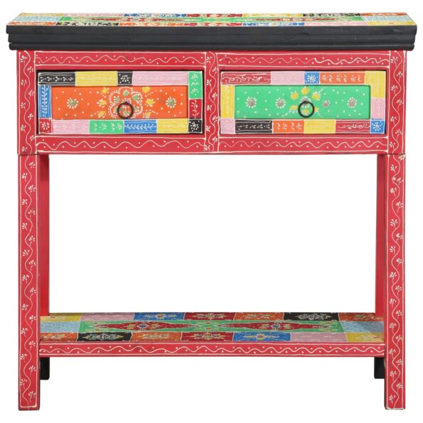 vidaXL Konzolový stôl s zásuvkami Viacfarebný z umelého dreva – Obrázok 2