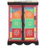 vidaXL Konzolový stôl s poličkou s dverami Viacfarebný 50 x 30 x 70 cm – Obrázok 2