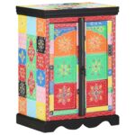 vidaXL Konzolový stôl s poličkou s dverami Viacfarebný 50 x 30 x 70 cm – Obrázok 6