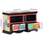 vidaXL Televízny stolík Farebný 80x35x50 cm Masívne mango – Obrázok 11