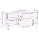 vidaXL Televízny stolík 100x33,5x46 cm z masívneho akáciového dreva – Obrázok 10
