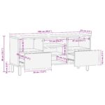 vidaXL Televízny stolík 100x33,5x46 cm z masívneho akáciového dreva – Obrázok 10