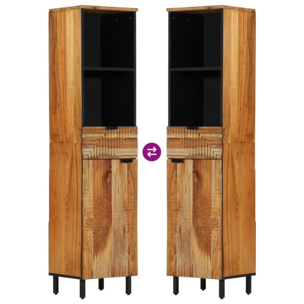 vidaXL Kúpeľňové skrinky Prírodná akácia Pevné akáciové drevo Pravidelná – Obrázok 10