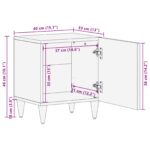 vidaXL Nočný stolík 40x33x46 cm Z masívneho mangového dreva – Obrázok 11