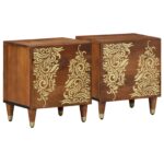 vidaXL Nočné stolíky Medová hnedá Masívne drevo Stredná Dekorácie