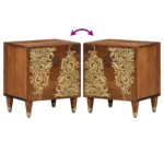 vidaXL Nočné stolíky Medová hnedá Masívne drevo Stredná Dekorácie – Obrázok 10