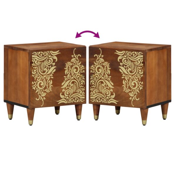 vidaXL Nočné stolíky Medová hnedá Masívne drevo Stredná Dekorácie – Obrázok 10