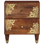 vidaXL Nočné stolíky 2 ks 40x33,5x46 cm z masívneho mangového dreva – Obrázok 4