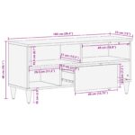vidaXL TV skrinka 100x33x46 cm z masívneho mango – Obrázok 10