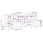 vidaXL Televízny stolík 100x33x46 cm Z masívneho mango dreva – Obrázok 10