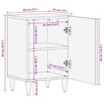 vidaXL Kúpeľňová skrinka 38x33x58 cm z masívneho mango dreva – Obrázok 11