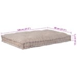 vidaXL Vankúš na paletu - Svetlohnedý, 120x80x12 cm, Textília – Obrázok 7