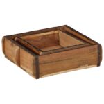 vidaXL Podnos 2 pcs Hnedá 29 x 31 x 10 cm Masívne obnovené drevo – Obrázok 4