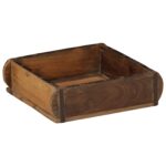 vidaXL Podnos 4 pcs Hnedá 29 x 31 x 10 cm Masívne obnovené drevo – Obrázok 3