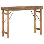 vidaXL Konferenčný stolík 110x35x76 cm z masívneho dreva z recyklovaných materiálov
