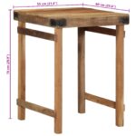 vidaXL Jedálenský stôl 55x60x76 cm z masívneho dreva zrekultivovaný – Obrázok 9